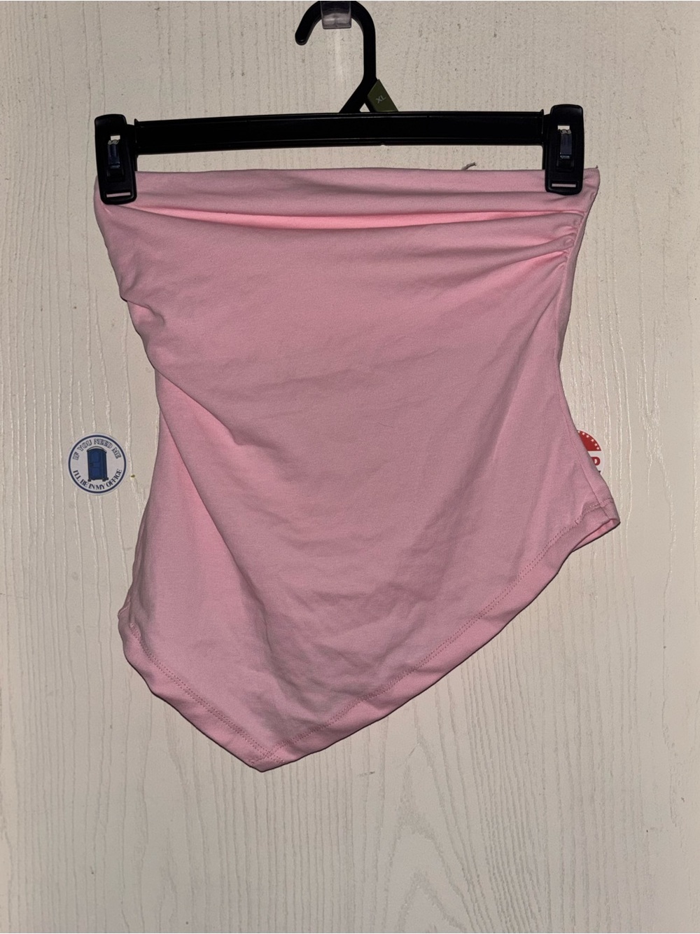 Women’s Pink Asymmetrical Strapless Crop Top